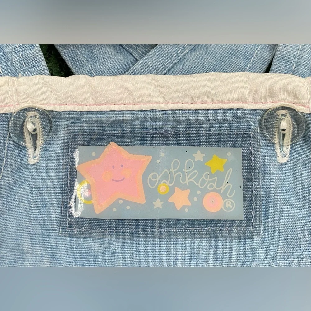 Rare VTG 90’s OshKosh B’Gosh Star Print Denim Bubble Romper Baby Girl 0-3 Months